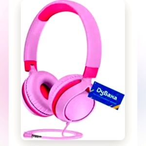 Kids pink wired headphones l